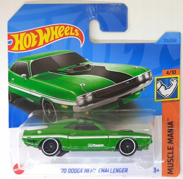 '70 Dodge Hemi Challenger (sötétzöld, rövidkártyás)