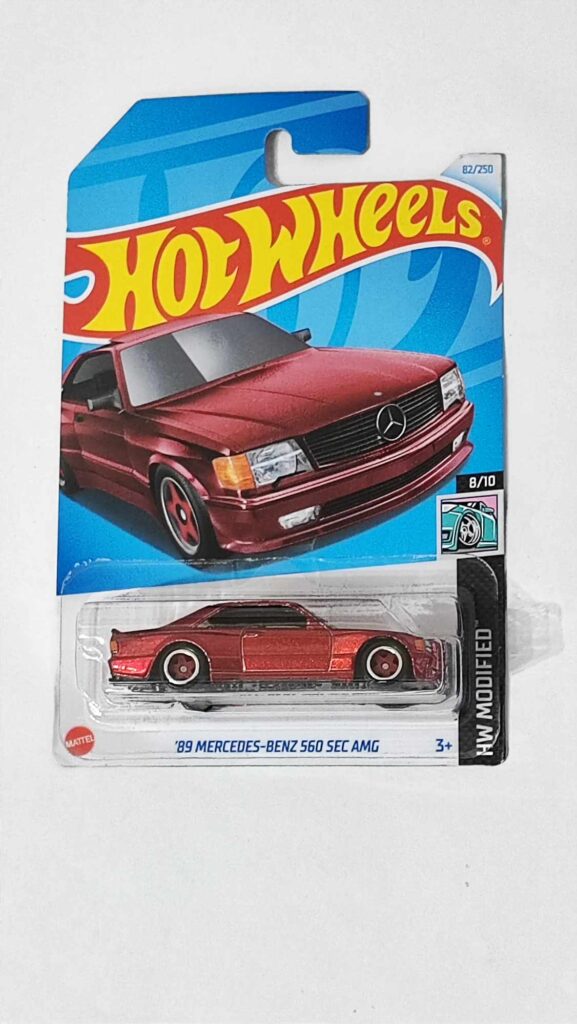 Hot Wheels Super Treasure Hunt '89 Mercedes-Benz 560 Sec AMG (bordó, hosszúkártyás)