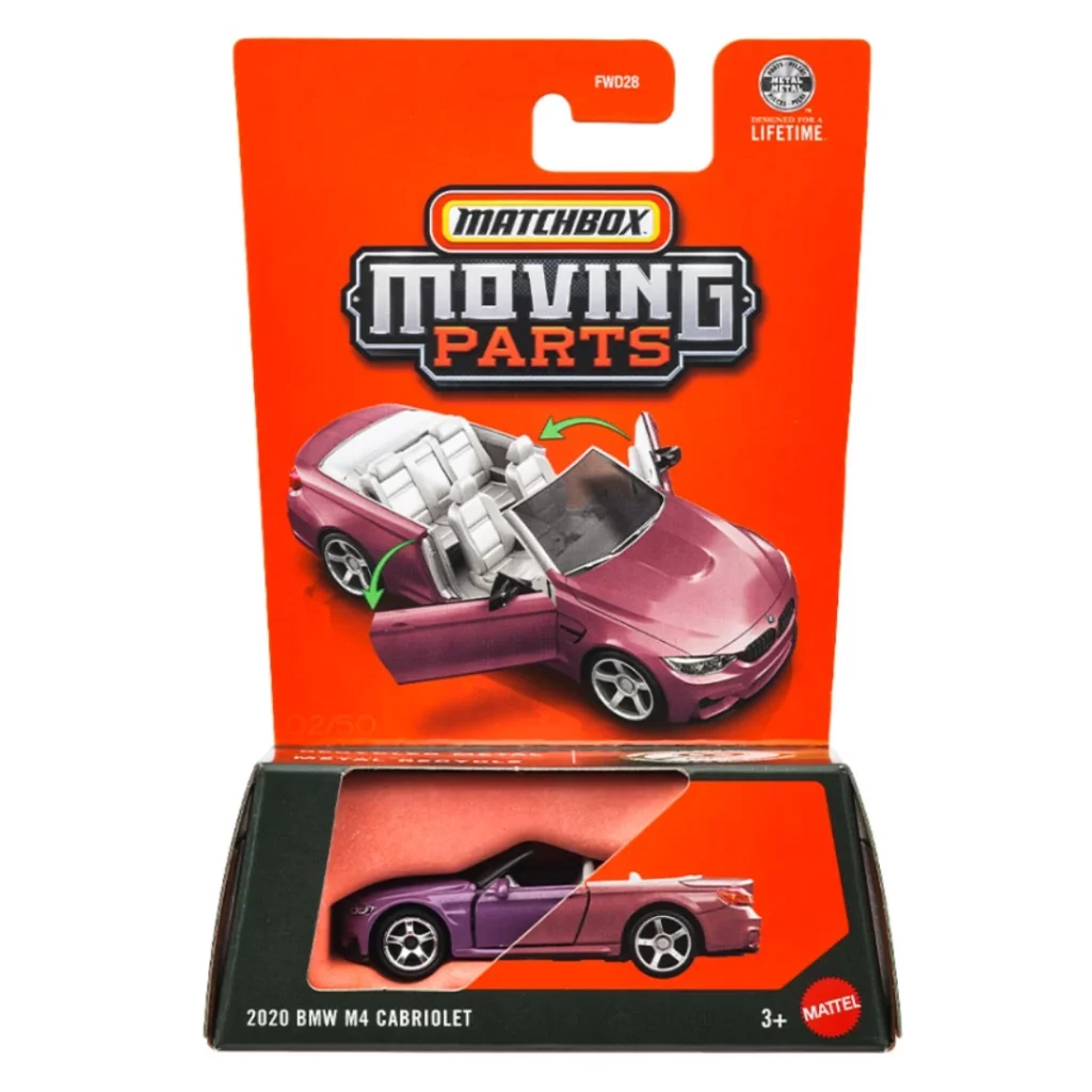 Matchbox Moving Parts 2020 BMW M4 Cabriolet (lila)