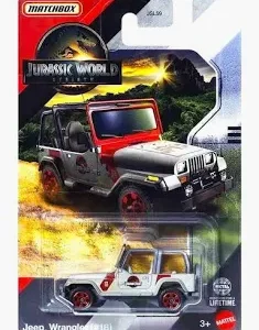 Matchbox Jeep Wrangler Jurassic Park hosszúkártyás kisautó
