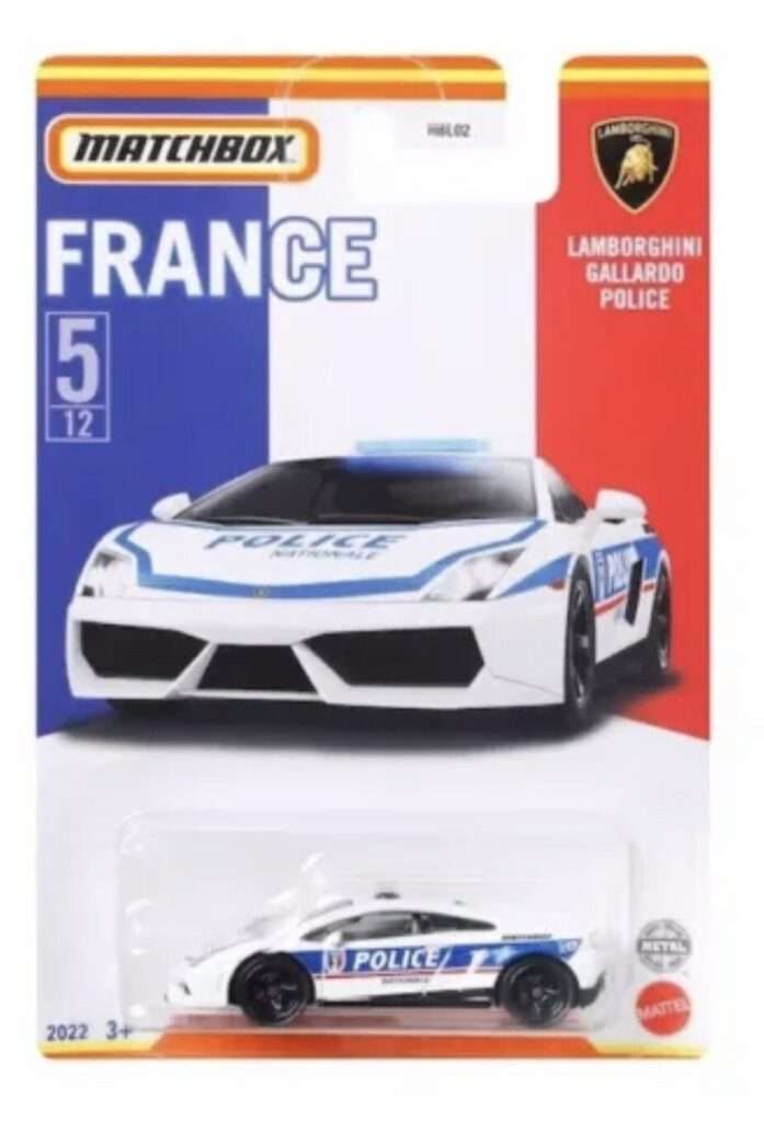 Matchbox Lamborghini Gallardo Police hosszúkártyás kisautó