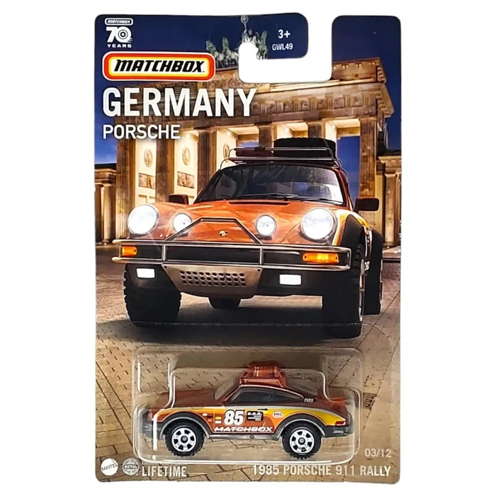 Matchbox 1985 Porsche 911 Rally hosszúkártyás kisautó