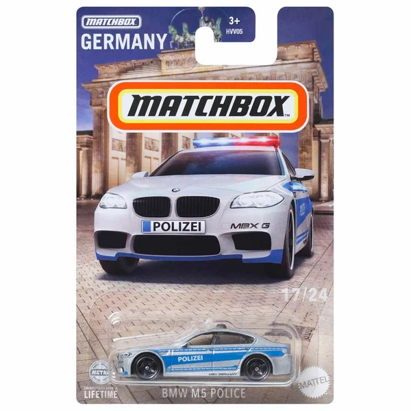 Matchbox BMW M5 Police hosszúkártyás kisautó